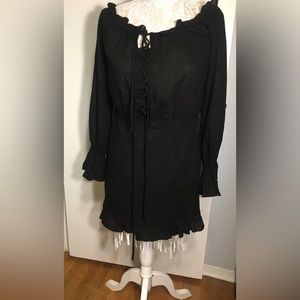 Forever 21 peasant dress, lace up front SZ L